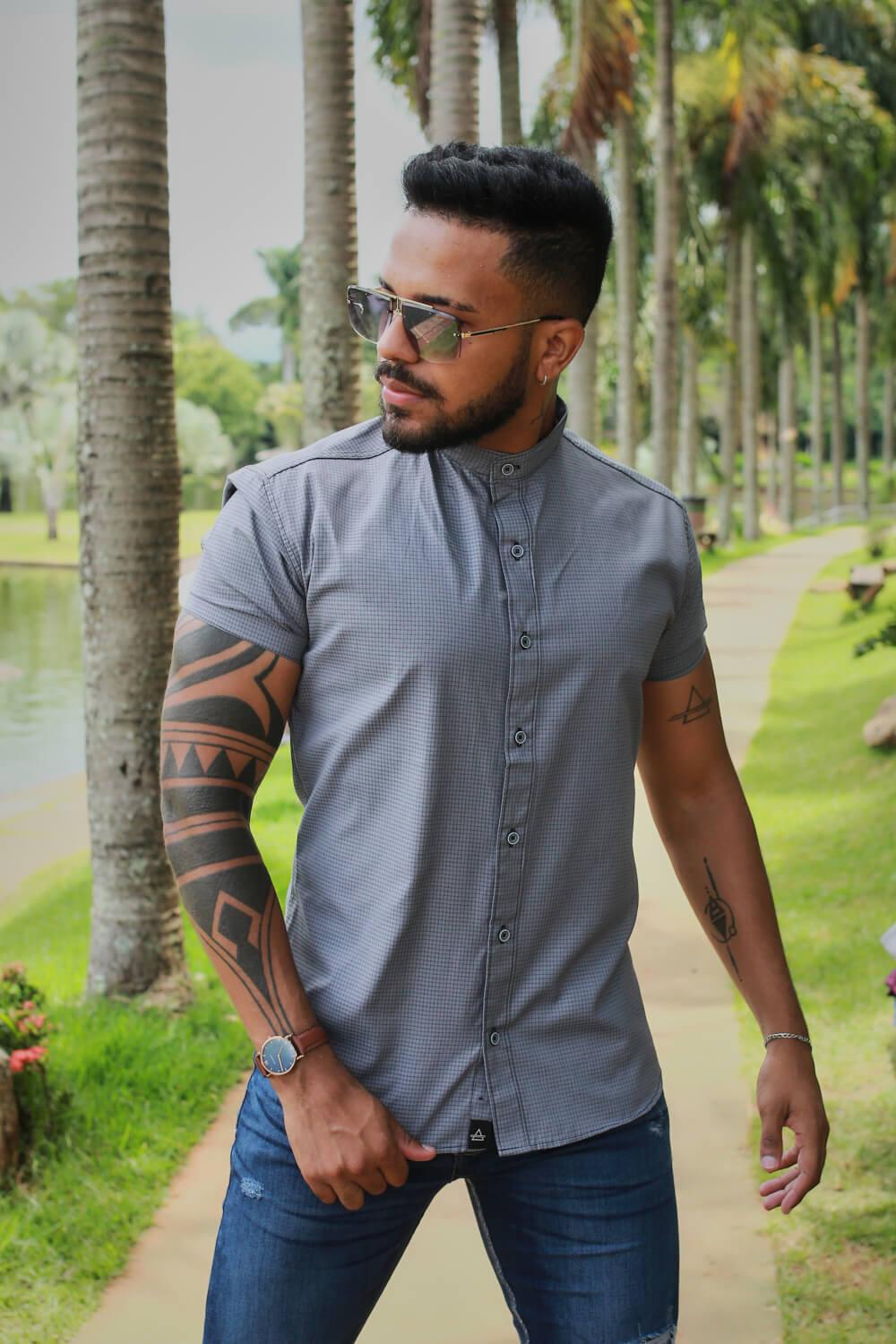 Camisa Slim Fit Ref 231 Gola Padre - invictacamisaria